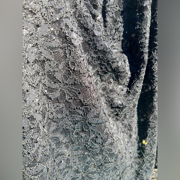 Connected Apparel Womens Sequins Black Lace Romantic Fit and Flare Dress 10 - Picture 7 of 13